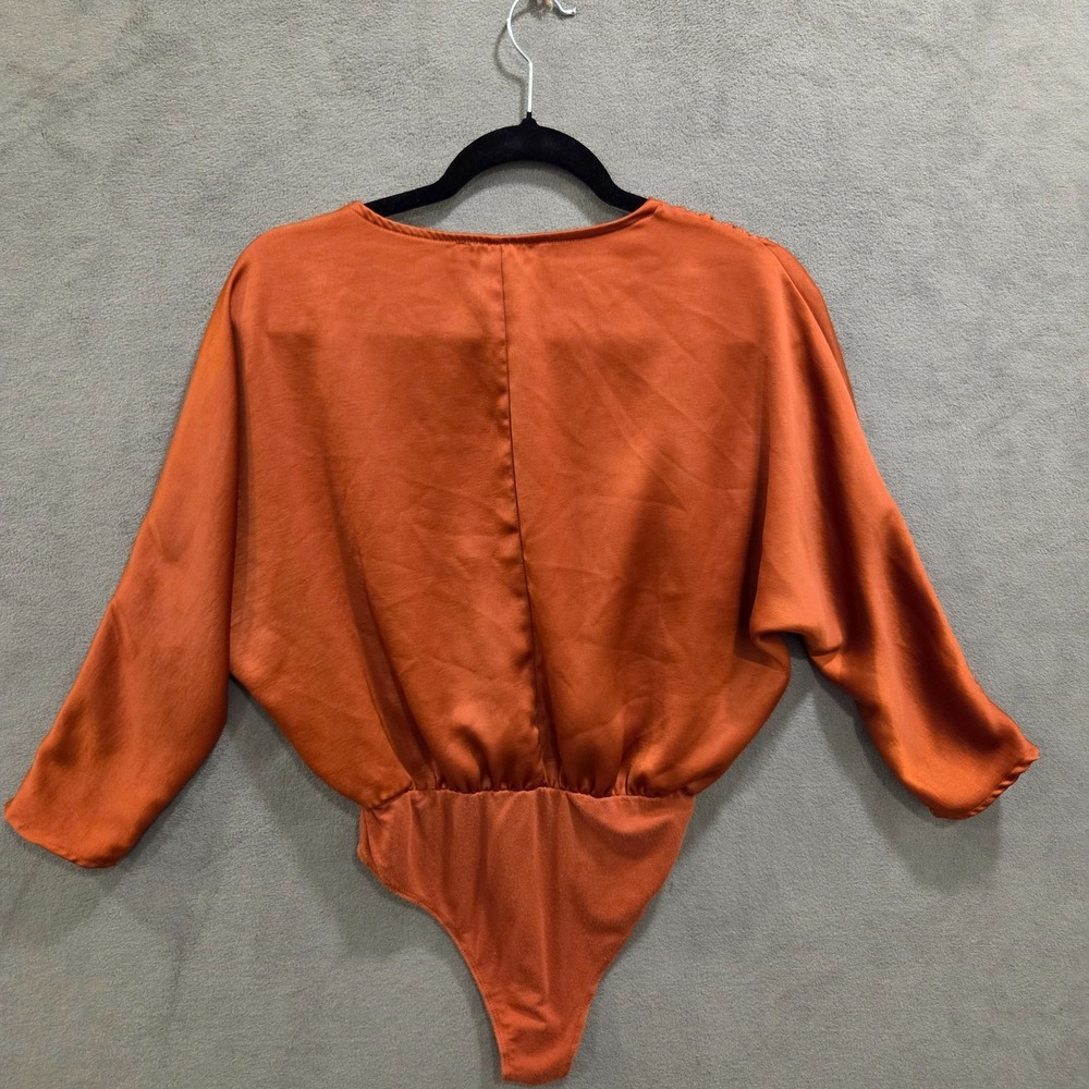 Forever 21 Faux Wrap Snap Bodysuit Blouse Women's Size Small Classic Office - Picture 2 of 8